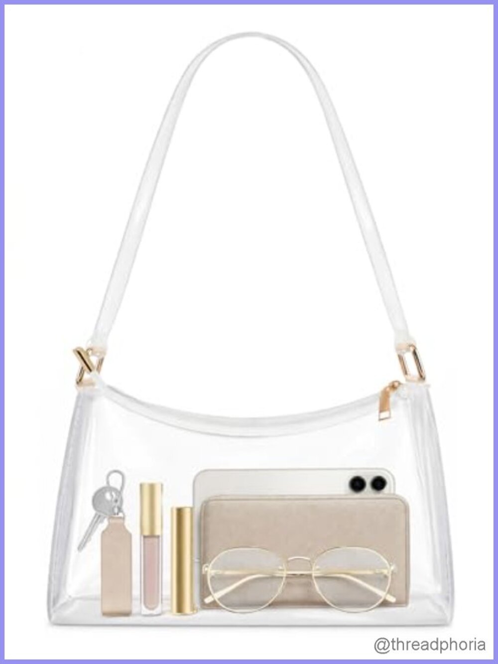 Clear Stadium Approved Hobo Shoulder Bag for Concerts & Events